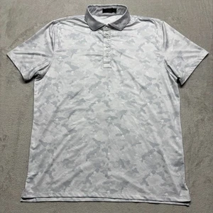 G Fore Polo Shirt Mens XL Gray Skull Camo Print Icon Tech Performance Golf EUC - Picture 1 of 7