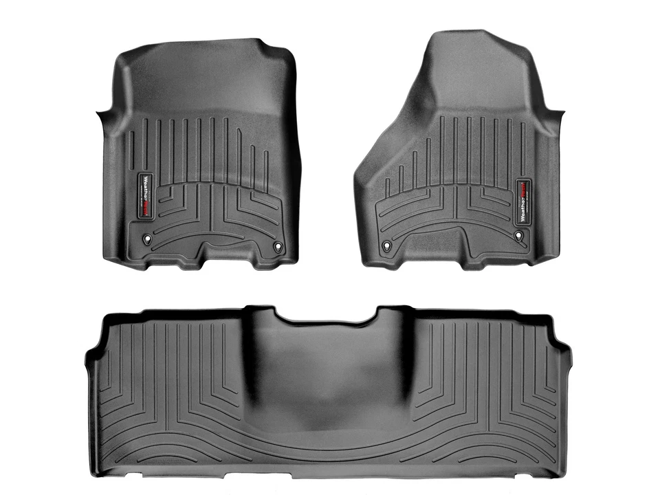 WeatherTech FloorLiner for 2012-2012 RAM Ram 2500/3500 - 1st & 2nd Row, Black - Image 1 of 4