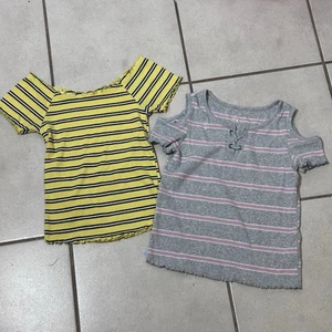 Justice Girls Kids Ribbed Stripe Blouses Top size 10 - Picture 1 of 6