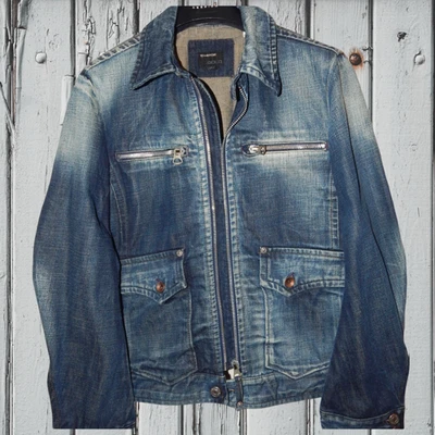 Chaqueta vaquera de diseño para hombre ENERGIE SIXTY Rara Azul Denim. Talla L. Hecho en Italia Foto 1 de 4