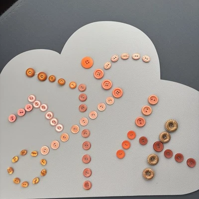 Vintage Orange Button Lot 68 Mix Made Of Early Plastics Sewing Mending Crafts - Image 1 of 4