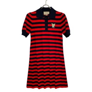 Gucci 657895 Red Cat Design Knit Dress Xs Navy r10_0502 - Picture 1 of 7