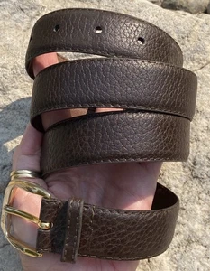 Vintage Christian Dior Gürtel dunkelbraun Spaltleder 85/34 - Bild 1 von 15