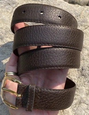 Vintage Christian Dior Belt Dark Brown Split Leather 85/34 - Image 1 of 4