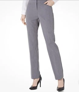 Pantalones Alfani Essential para mujer de pierna recta talla 8P gris blindado nuevos con etiquetas cintura cómoda - Imagen 1 de 8