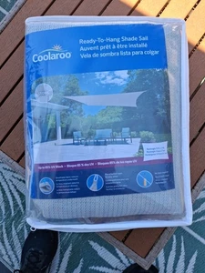 Coolaroo Shade Sail 13' x7' Sun Shade Canopy - Stone - NEW - Picture 1 of 7