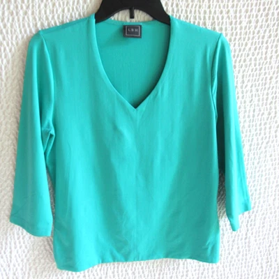 Camiseta sin mangas Meryl gruesa forrada de nailon LBH hecha en EE. UU. verde liso ajustada M para mujer Foto 1 de 4