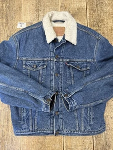 Levi’s Giacca Jeans Denim Pelliccia Trucker Tg M 90’s Sherpa Workwear - Imagen 1 de 14