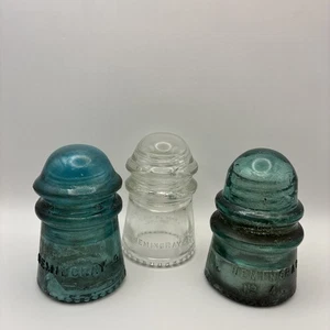 3 Vintage Glasisolatoren Hemingray-9 Klarglas, Hemingray-9 & Hemingway-4 - Bild 1 von 13