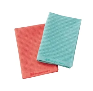 Tupperware Recycline Microfiber Window Towel 2 Pack Pink Green Brand NEW *B - Foto 1 di 1