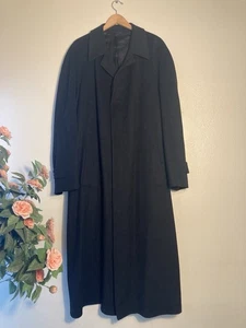 Cardinal of Canada Trench Overcoat Mens 46 XL Black 💯 Wool Five Button - Picture 1 of 13
