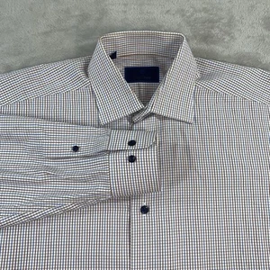 David Donahue Dress Shirt Mens 16 34/35 Multicolor Check Button Up Preppy Causal - Picture 1 of 7