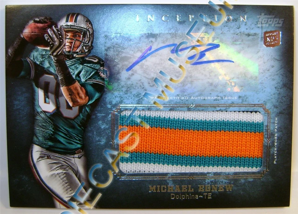 MICHAEL EGNEW #84 DOLPHINS TE RC AUTO 3 COLOR PATCH TOPPS INCEPTION 2012 RARE - Image 1 of 1