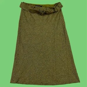 Lafayette 148 New York Rock Damen 6 Grün Midi Fischgrät Wolle Seide Gürtel - Bild 1 von 13