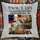 Oreiller sur le thème de la guerre civile Robert E. Lee quartier général Gettysburg Pa simulacre/couverture