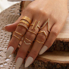 Woman’s Gold Retro Stackable Rings Set