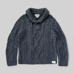 Denim & Supply Ralph Lauren Cable Knit Shawl Collar Wool Blend Sweater Size M - Picture 1 of 9
