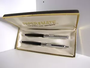 Set parure Papermate Paper mate vintage nuovo penna a sfera portamine scatola - Foto 1 di 7