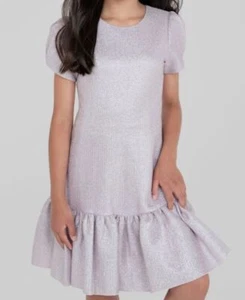 $218 Zoe Ltd Kid's Girl's Purple Willow Ribbed Metallic Dress Size 14 - Picture 1 of 4