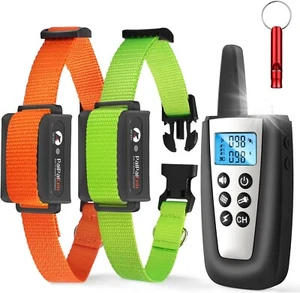 Rechargeable Waterproof Dog Bark Collar with Remote & Flashlight - 3300ft Range - Picture 1 of 8