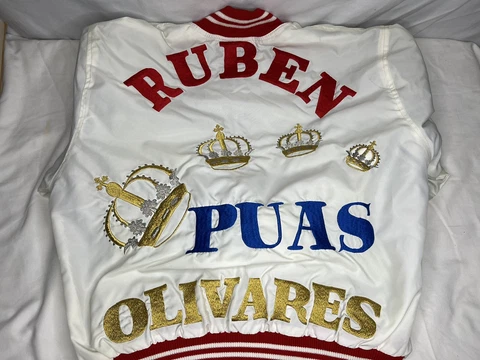 Rare Vintage Ruben “Puas” Olivares Boxing Hall of Fame Jacket Autographed 1/1 Cover