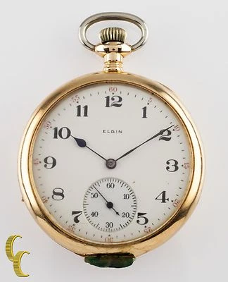Elgin Open Face 14K Yellow Gold Antique Pocket Watch Gr 315 12S 15 Jewel - Image 1 of 4