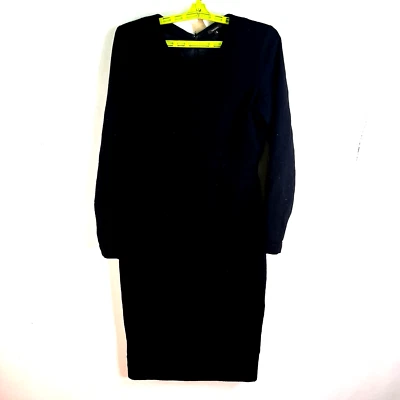 TOCCA Wool Blend Sheath Knee Midi Dress Size 8 Black - Image 1 of 4