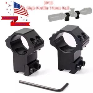 2 Pcs 25.4mm Rifle Scope Mount Ring 1 Inch High Profile 11mm Dovetail Rail - Picture 1 of 12