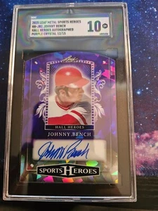 2025 Leaf Metal Sports Heroes Johnny Bench Auto 12/15 SGC 10 - Picture 1 of 2