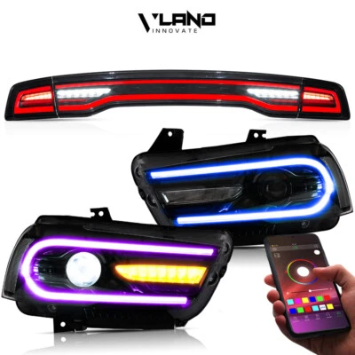 Faros LED VLAND RGB + luces traseras LED para Dodge Charger 2011-2014 secuenciales Foto 1 de 4