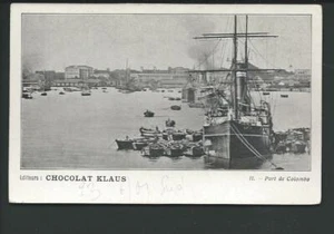 COLOMBO, Ceylon >> Port de Colombo, Editeurs Chocolat Klaus << old b/w postcard klf - Picture 1 of 2