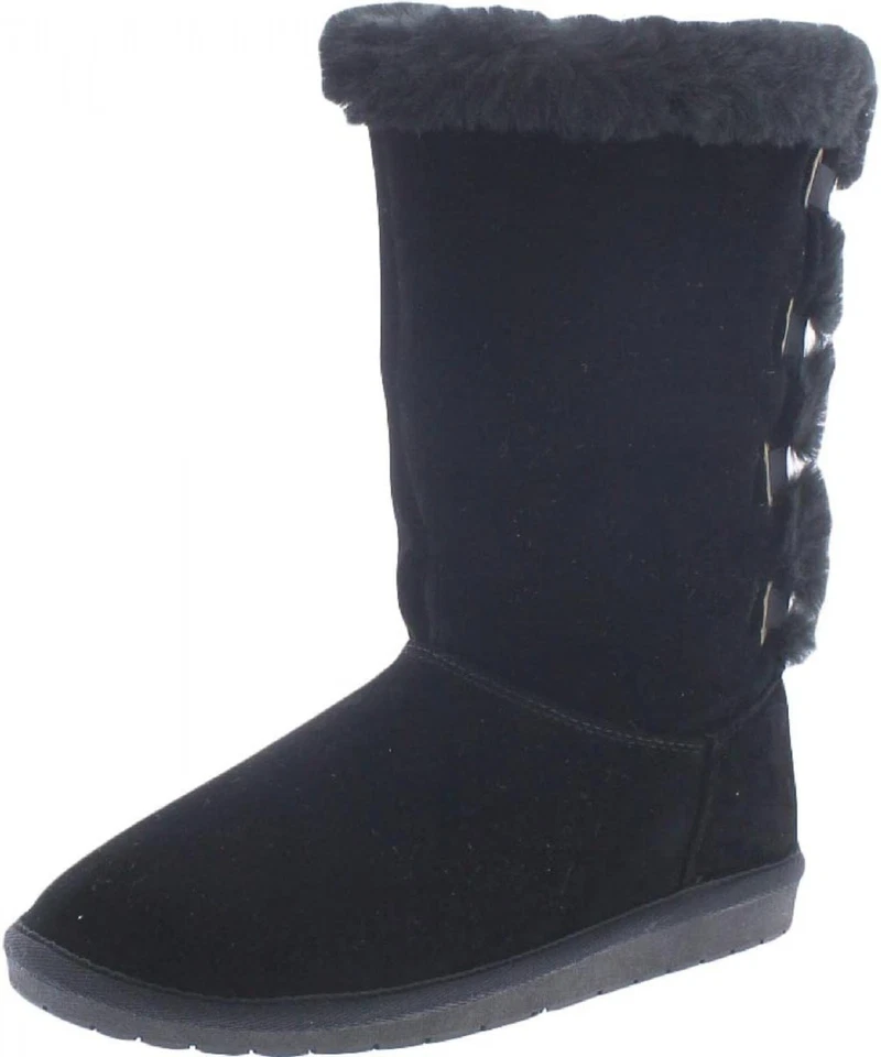 sugar Women's Panthea Slip On Boots Warm Winter Booties SGR-PANTHEA Black 8M