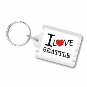 I Love Seattle Plastic Key Chain - Picture 1 of 2