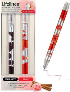 Lifelines Scented Lava Gel Pen Set, 1 Count (Pack of 2), Black & Red - 2 Pack - Picture 1 of 6