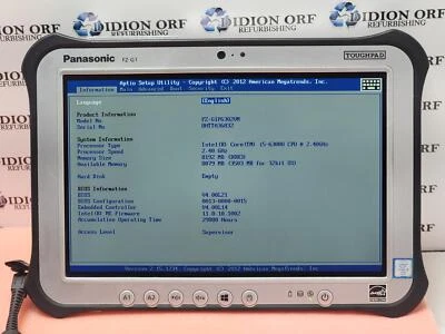 PANASONIC FZG1 i5 6300U 2.40GHz 8 GB RAM NO HDD/SSD  NO OS SKU 15554 - Image 1 of 4