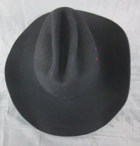 Silver Spur B Bar H Western Cowboy Cattleman Black Wool Quarter Horse Size 7 3/8 - Picture 1 of 11