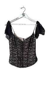 Nicole Miller Black Lace Corset Top Size 4 - Picture 1 of 10