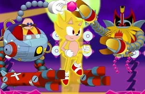 "Sonic Mania Final Battle Poster Fan Art - Nuova Art Originale - 17"" (L) x 11"" (H) - Foto 1 di 5