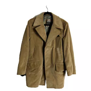 Sears The Country Coat 44R Vintage 70s Corduroy Wool Rancher Coat Camel Blazer - Picture 1 of 18