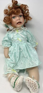 Vtg. Paradise Galleries "Bridget" Porcelain Doll 22 Celtic Pride Cracked Leg - Picture 1 of 18