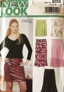 NEW LOOK Pattern 6118 Misses Skirts Easy to Make | 8 - 18 UNCUT - Bild 1 von 2
