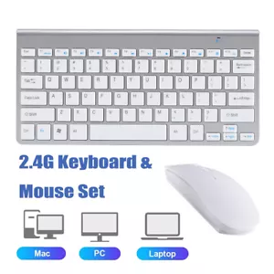 Mini Wireless Keyboard And Mouse Set Waterproof 2.4G For Mac Apple PC Computer - Picture 1 of 12