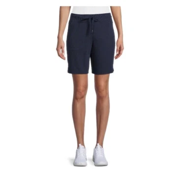 Bermudas de felpa francesa azul marino oscuro cintura elástica AW para mujer talla XXL cintura 43" Foto 1 de 4