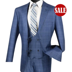 MUSS WEG! Luxuriöser 3-teiliger Glen Plaid Herrenanzug Oxford, 40 lang, neu mit Etikett, $ 359+ - Bild 1 von 2
