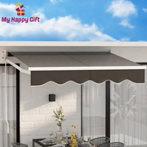 Instahut Retractable Folding Arm Awning Outdoor Awning 2Mx1.5M Sunshade Grey - Picture 1 of 6