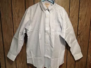 Duluth Trading Shirt Mens Large Blue / White Plaid Wrinkle Fighter Button Up - Picture 1 of 5