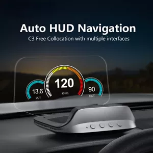 C3 PLUS Car Projector HUD Navigazione GPS OBD2 EOBD Tachimetro Head Up Display - Foto 1 di 7