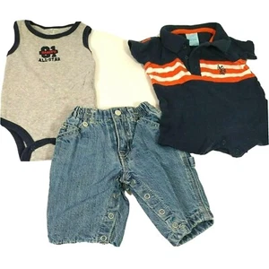 Lot of 3 Set Carters & US Polo One Piece Childrens Place Jeans Boys Size 0-3 Mo - Picture 1 of 10