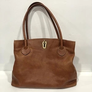 Borsa a tracolla I Ponti Firenze pelle marrone cognac grande Made in Italy vintage - Foto 1 di 16