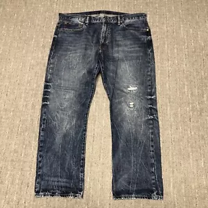 Polo Ralph Lauren Hampton Relaxed Straight Jeans Men Size 36x30 Faded Distressed - Picture 1 of 11